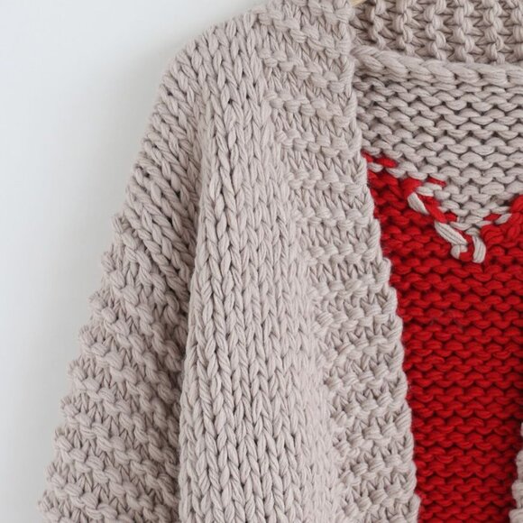 CHICWISH Key to My Heart Hand Knit Chunky Cardigan SIZE S - Picture 5 of 8